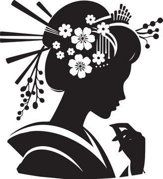 recommend clip art: Silhouette of a Geisha