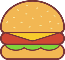 vector of a delicious humburger