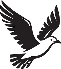 Silhouette of a Dove in Flight