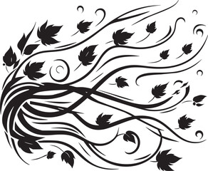 Wind and Leaves Illustration
