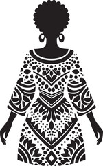 Silhouette of a Woman in Traditional African Attire
