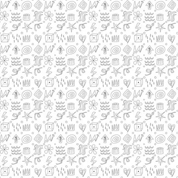 abstract doodle hand drawn seamless pattern