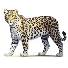 Leopard on a white background