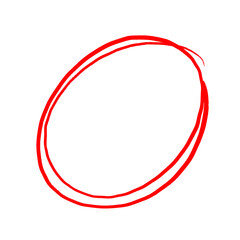 red circle brush stroke marker, round highlighter icon