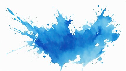 Obraz premium Blue watercolor paint splashes texture on white background