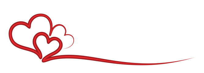 The symbol of a red stylized hearts.

