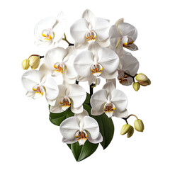 the bunch white orchid isolated on transparent background