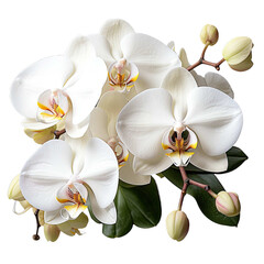  white orchid isolated on transparent background