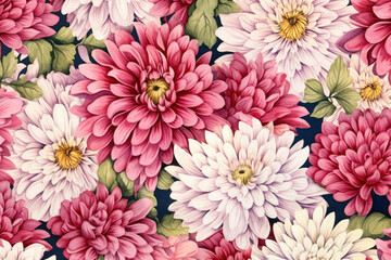 Spring flower blossom design seamless pattern illustration summer floral wallpaper leaf nature background watercolor
