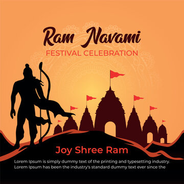 Ram Navami celebration lord Rama with bow arrow