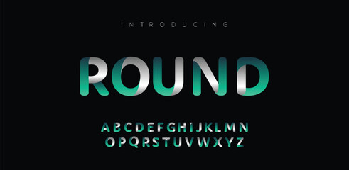 Round , a modern alphabet lowercase font. minimalist typography vector illustration design - obrazy, fototapety, plakaty