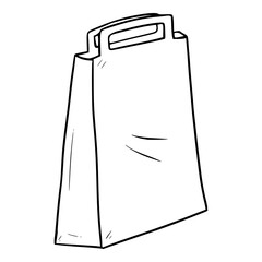 paperbag illustration hand drawn outline sketch vector