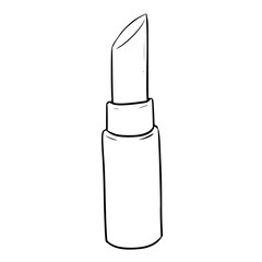 lipstick illustration hand drawn outline sketch vector