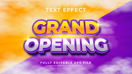 Editable vector text effect grand opening - obrazy, fototapety, plakaty