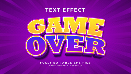 Vector game over text effect - obrazy, fototapety, plakaty