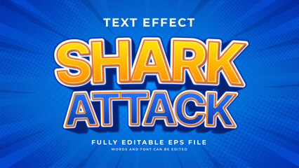 Editable vector shark attack text effect