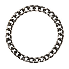 Obraz premium Chains Circle Frame Border Isolated Transparent, Generative AI