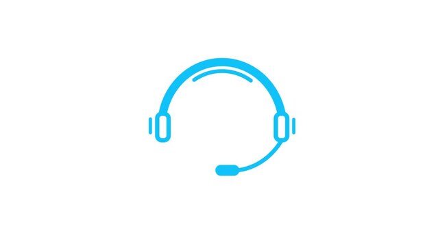 headphone icon animation footage, audio animation