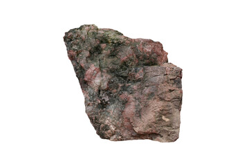 rhyolitic tuff rock stone isolated on white background.