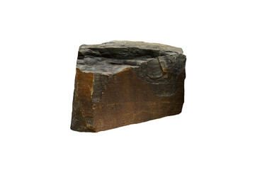 A columnar basalt volcanic rock stone isolated on white background.