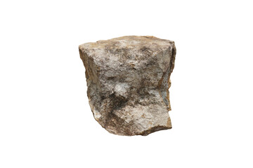 Sample raw of tuff rock isolated on white background. volcanic ash rock. © Montree