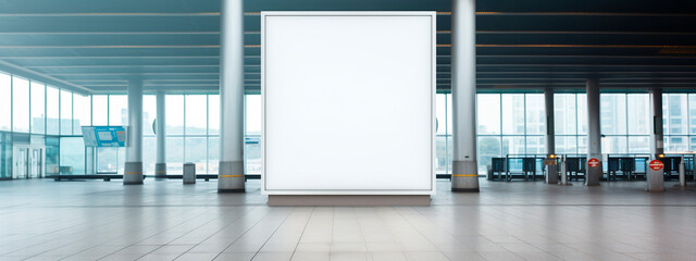 Layout of an empty billboard at a subway station, underground interior, store, airport - obrazy, fototapety, plakaty