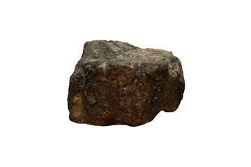 Fototapeta premium Basalt rock stone isolated on white background