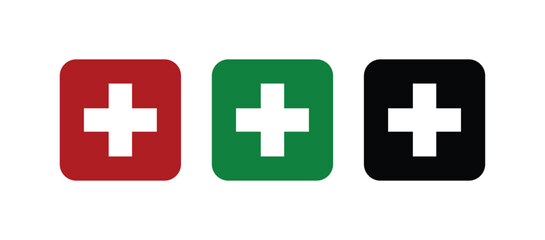 first aid medical health icon. medical emergency plus symbol