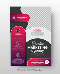 Colorful business flyer design template with uncommon different type concept, Abstract corporate modern business leaflet design with new style