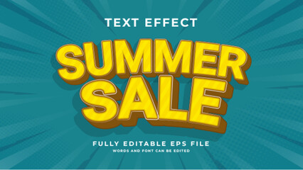 Naklejka na ściany i meble Editable summer sale text effect
