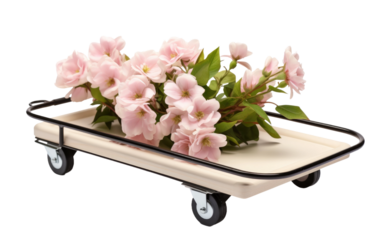 Portable Rolling Craft Cart Unveiled in a Gigapixel Spectacle on a White or Clear Surface PNG Transparent Background.