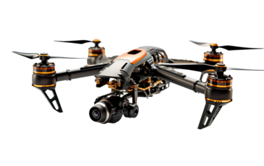 Captivating View of RC Drone Kit in Crystal Clarity on a White or Clear Surface PNG Transparent Background.