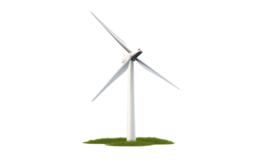 Captivating View of Residential Wind Turbine in Crystal Clarity on a White or Clear Surface PNG Transparent Background.