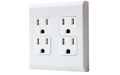 Captivating View of Smart Wall Outlet with Crystal Clarity on a White or Clear Surface PNG Transparent Background.