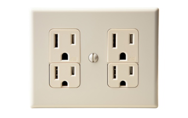 Unveiling the Smart Design of Wall Outlet Switch with USB Ports on a White or Clear Surface PNG Transparent Background.