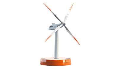 A Single Image of Vertical Axis Wind Turbine on a White or Clear Surface PNG Transparent Background.