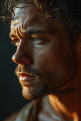 Portrait Captures Attractive and Muscular Youthful Vigor