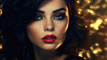 Fototapeta premium a young elegant and glamourous model photoshoot