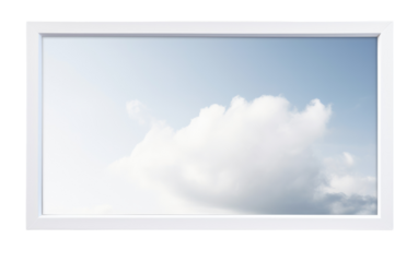 Exploring the Intelligent Features of an AI Powered Photo Frame on a White or Clear Surface PNG Transparent Background.