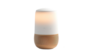 The Artistry of an AI Powered Smart Bedside Lamp in a Clean Isolated Setting on a White or Clear Surface PNG Transparent Background.