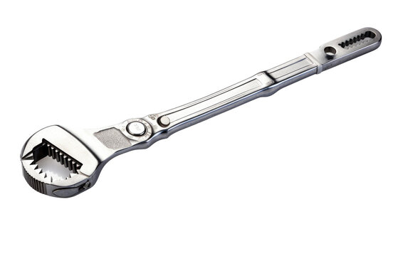 The Singular Beauty of an Adjustable Wrench against a White Canvas on a White or Clear Surface PNG Transparent Background.