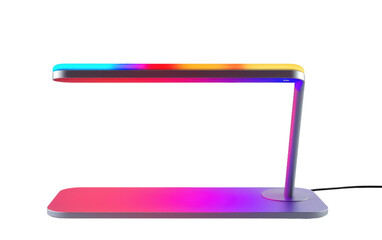 Unveiling the Technological Marvel of App Controlled RGB Desk Lamp on a White or Clear Surface PNG Transparent Background.
