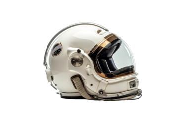 Exploring the Meticulous Craftsmanship of an Isolated Astronaut Helmet Replica on a White or Clear Surface PNG Transparent Background.