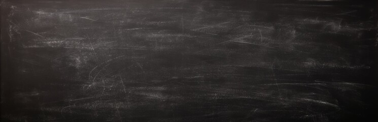 A black chalkboard as background, texture, wide banner