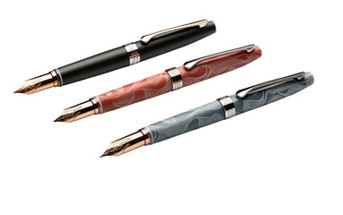 A Detailed Look at the Calligraphy Pen Set in Artistic Brilliance on a White or Clear Surface PNG Transparent Background.