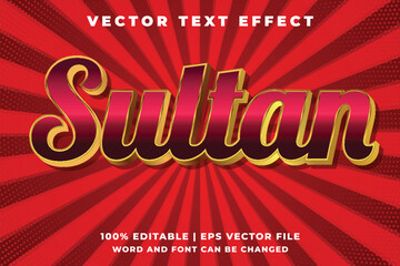 Sultan luxury gold editable text effect template style - obrazy, fototapety, plakaty