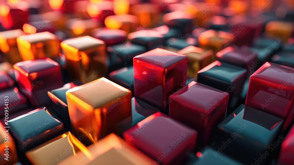 Aufkleber a bunch of colorful cubes sitting on top of each other. ideal for graphic design projects and illust