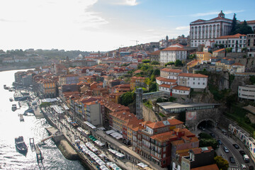 Fototapeta na wymiar View of Porto from Dom Luis bridge