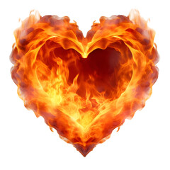 Burning fire heart shape.