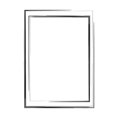 Obraz premium Grunge frame shape icon, vertical rectangle decorative vintage border doodle element for simple banner design in vector illustration 